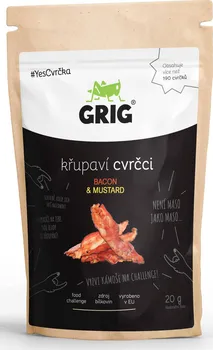 Sušené maso GRIG Sušení cvrčci Bacon & Mustard 20 g