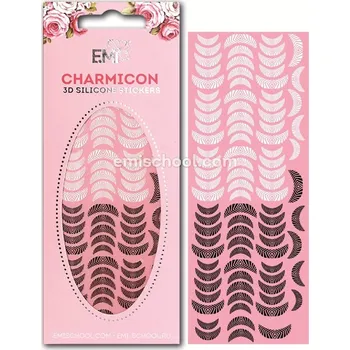 emi Charmicon 3D Silicone Stickers Lunula #16 Black/White - samolepka
