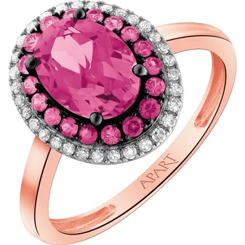 Prsten Prsten z růžového zlata s diamanty, safíry a ametystem - ryzost 585 - 194.189
