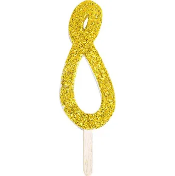 PME DORTOVÁ SVÍČKA - TŘPYTIVÉ ZLATÉ ČÍSLO 8