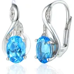 Klenoty Budín Zlaté diamantové náušnice s brilianty a modrými topazy 585/1,97gr 3884555-0-0-93 (Klenoty Budín Zlaté diamantové náušnice s brilianty a modrými topazy 585/1,97gr 3884555-0-0-93)