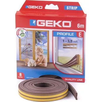 Těsnění do okna a dveří Těsnění profil E, 9x4mm/6m hnědé GEKO