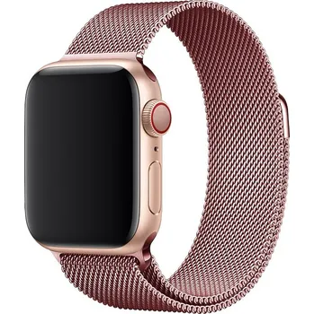 Řemínek na hodinky AW MILÁNSKÝ LOOP pro Apple Watch - Magnetický - Pink Gold Šířka uchycení řemínku: 44/45/46/49mm, Barva: Pink Gold IR-AWMTLP37