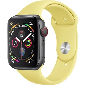 Řemínek na hodinky AW Jednobarevný řemínek na Apple Watch - Světle žlutý Šířka uchycení řemínku: 44/45/46/49mm, Délka řemínku: Pánský - M/L (15 - 21cm), Barva: Světle žlutý IR-MJ01-086