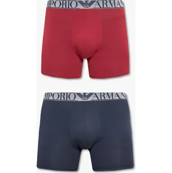 Boxerky Pánské boxerky 2 pack 111912 2F720 61735 tm.modrá/vínová - Emporio Armani tm.modrá-vínová M
