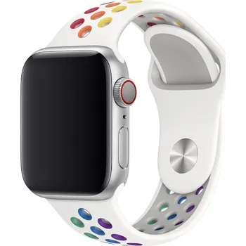 Řemínek na hodinky AW Sportovní řemínek na Apple Watch - Bílo-barevný Šířka uchycení řemínku: 44/45/46/49mm, Délka řemínku: Dámský - S/M (14 - 19cm), Barva: Bílo-barevný IR-AWSPRT82