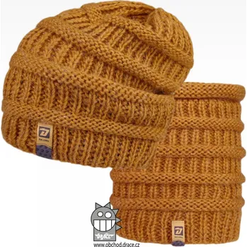 Čepice Pletená čepice a nákrčník Dráče - Etna 07, hořčicová Barva: Žlutá, Velikost: 52-54
