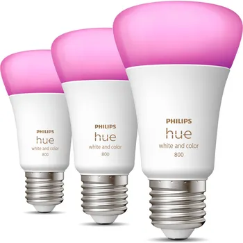 Žárovka Philips Hue White and Color Ambiance E27 6,5W 230V 830lm 2000K-6500K + RGB 3 ks