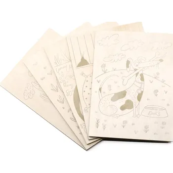 Předtištěné překližky DOMÁCÍ ZVÍŘATA sada 5ks ( formát A5 )