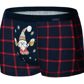 Pánské spodní prádlo boxerky vánoční Cornette 007/69 Gnome2 Barva: tm. modrá, Velikost: L