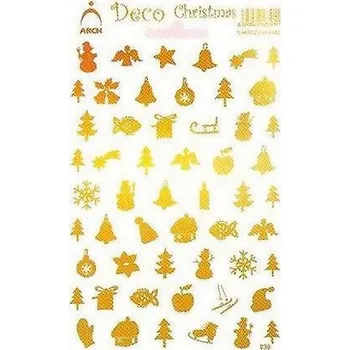 samolepka Arch Holografické dekorační samolepky vánoční různé motivy zlaté