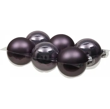 Vánoční dekorace Skleněné baňky ojíněný šeřík 8 cm, sada 6 ks (134548 057 106817 baňka šeřík 6/80mm)