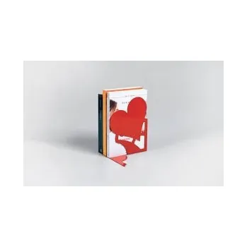 Zarážka na knihu WALTECO Opěrka na knihy, srdce, červená