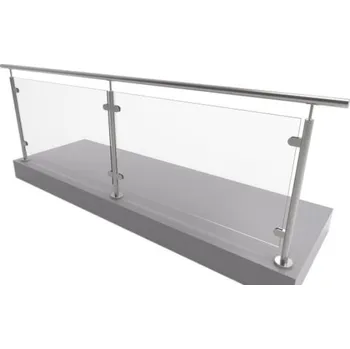 Nerezové zábradlí se skleněnou výplní, vrchní kotvení - 2786x1000mm