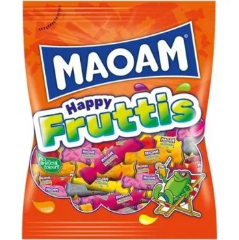 Bonbon Karamely MAOAM Happy Fruttis 175 g s ovocnou a kolovou příchutí (ovocné žvýkací karamely)