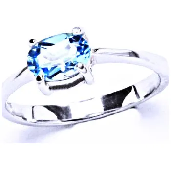 Prsten Stříbrný prstýnek, přírodní topaz swiss, prsten ze stříbra, T 1246
