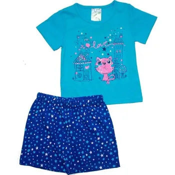 Dívčí pyžamo, letní komplet 392 azurové vel. 98 - 128