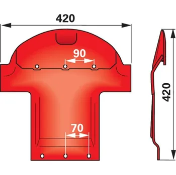 Sekačka Skluznice, splaz středový FRANK na diskové sekačky Pötinger NovaAlpin, NovaCat, NovaDisc