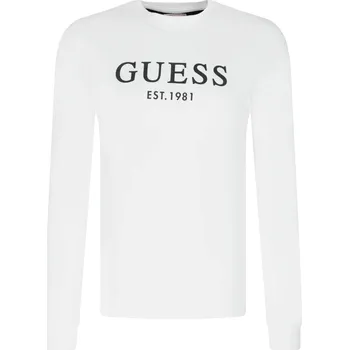 Pánská mikina GUESS JEANS Mikina BEAU | Barva:bílý | Velikost:S