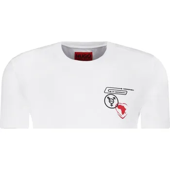 Pánské tričko HUGO Tričko Dulip HUGO BOSS X LIAM PAYNE | Barva:bílý | Velikost:L