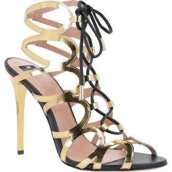 Dámské sandále Elisabetta Franchi Kůžoné sandály na jehlovém podpatku | Barva:zlatý | Velikost:36