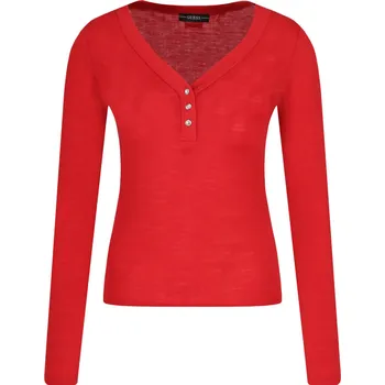 Dámské tričko GUESS JEANS Halenka BARDIS | Barva:červený | Velikost:XS