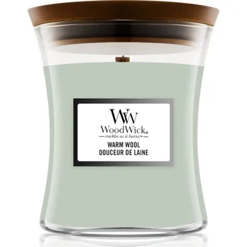 Svíčka Woodwick Warm Wool vonná svíčka s dřevěným knotem 275 g