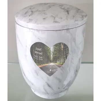 Smuteční dekorace Pohřební urna Diamant | barevná | imitace mramor | motiv silnice