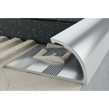 Stavební profil Ukončovací oblá lišta hliníková d. 2,5 m Materiál: tvarovatelný, Výška (mm): 10