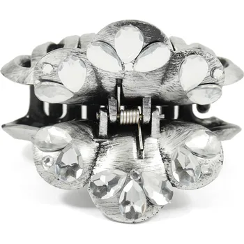 Skřipec na vlasy zdobený barevnými sklíčky Barva: bílá