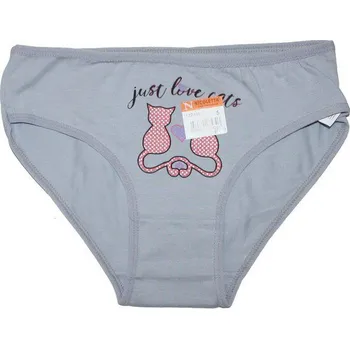 Dívčí oblečení Dívčí kalhotky s potiskem dvě kočičky 142465 Šedá