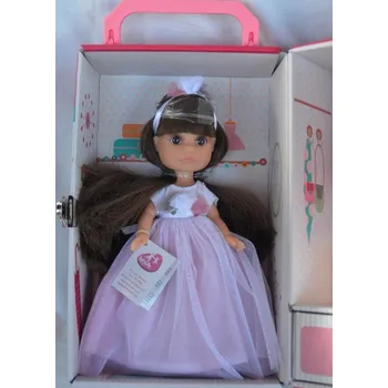 Panenka Realistická panenka Luci v bílých šatech s růžovým nádechem od firmy Berjuan (Luci Comunion tono rosa)