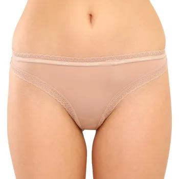 Kalhotky Dámská tanga Calvin Klein béžová (QD3763E-7NS) M QD3763E-7NS Možnost vrácení zboží ZDARMA do 120 dnů!