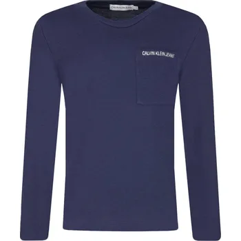 CALVIN KLEIN JEANS Tričko s dlouhým rukávem WAFFLE | Barva:tmavě modrá | Velikost:176
