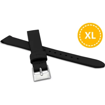 Řemínek na hodinky Prodloužený černý řemínek na hodinky z luxusní kůže Top Grain - 12 - XL