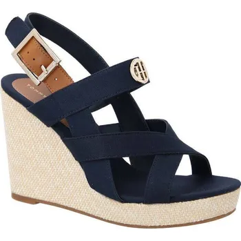 Dámské holínky Tommy Hilfiger Boty na klínku s přídavkem kůže | Barva:tmavě modrá | Velikost:39