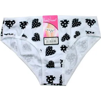 Dámské kalhoty Dámské bokové kalhotky motiv srdíčka bílé 711