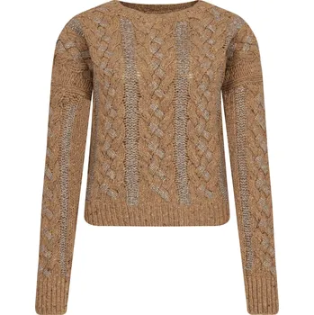 Dámský svetr Pinko Vlněný svetr METEORITE | Barva:bronzově hnědý | Velikost:L