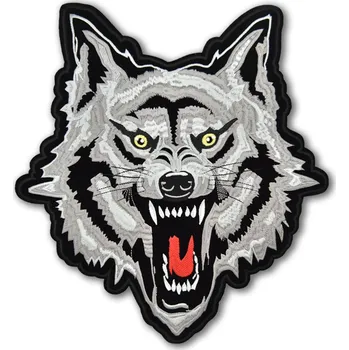 Nášivka Moto nášivka Wolf Attack XXL na záda 30 cm x 32 cm