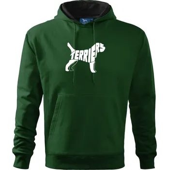 Pánská mikina Terier - Mikina pánská Cape s kapucí - 5XL ( Lahvově zelená )