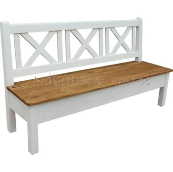 Jídelní stůl Rustikální lavice SWEET HOME BAX25 s úložným prostorem Barevné provedení: Bílá - bezbarvý vosk, Délka: 100 cm