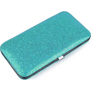 Manikúra v pouzdře s glitry tyrkysová 12 ks