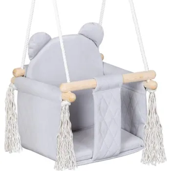 Hra na zahradu ELIS DESIGN Dětská houpačka s opěrátkem Medvídek barva: šedá