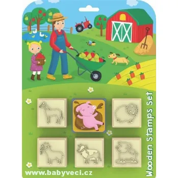 Magnetická kreslící tabulka Razítka tiskátka s poduškou farma > varianta farma