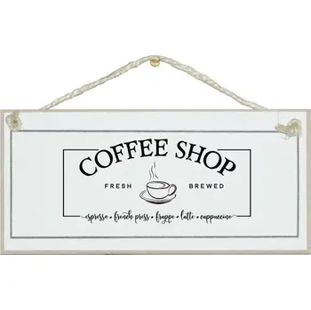 Domovní cedule Crafty Clara Dřevěná Cedula - Coffee Shop