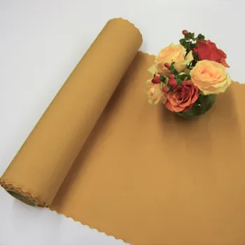 Teflonová šála v metráži - 362 - karamelová 38 zakončení vlnkou