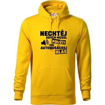 Pánská mikina Autobus - hlas - Mikina pánská Cape s kapucí - 4XL ( Žlutá )