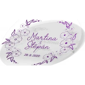 Svatební dekorace Svatební samolepka věnec s květinami