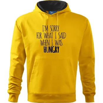 Pánská mikina I am sorry for what i said when i was hungry - Mikina pánská Cape s kapucí - 4XL ( Žlutá )