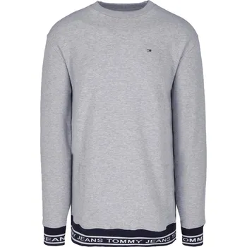 Pánské oblečení Tommy Jeans Mikina TJM RIB LOGO CREW | Barva:šedý | Velikost:XXL